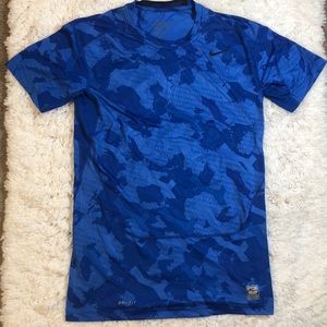 Nike Pro Combat Dri-Fit Blue Compression Shirt